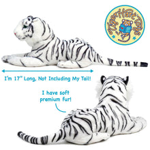 Load image into Gallery viewer, Saphed The White Tiger - Squeeze Me! - 17 Inch Stuffed Animal Plush - by TigerHart Toys
