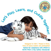 Load image into Gallery viewer, Saphed The White Tiger - Squeeze Me! - 17 Inch Stuffed Animal Plush - by TigerHart Toys
