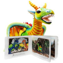 Load image into Gallery viewer, Drevnar the Dragon Plush &amp; &quot;The Vibrant Voyage of Drevnar the Dragon&quot; Board Book | By TigerHart Toys
