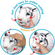 Load image into Gallery viewer, Saphed The White Tiger - Squeeze Me! - 17 Inch Stuffed Animal Plush - by TigerHart Toys
