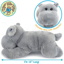 Load image into Gallery viewer, Huck The Hippo | 12 Inch Stuffed Animal Plush | By TigerHart Toys
