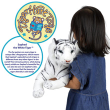 Load image into Gallery viewer, Saphed The White Tiger - Squeeze Me! - 17 Inch Stuffed Animal Plush - by TigerHart Toys

